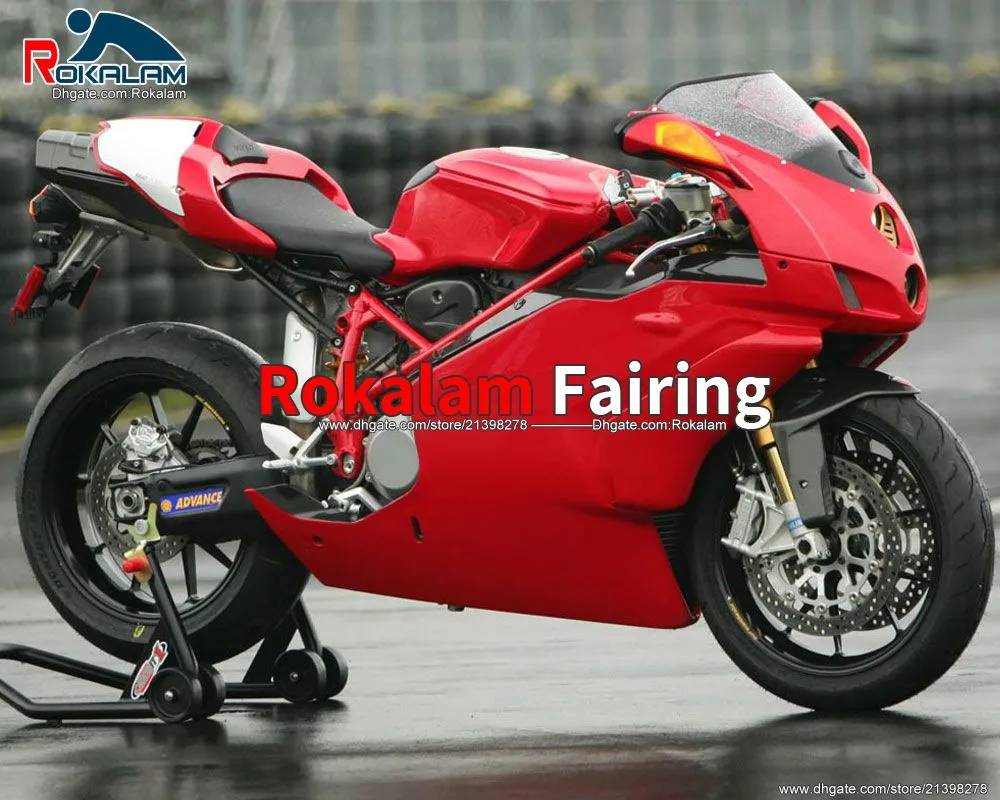 Anpassad Fairing Cowling 999 749 05 06 ABS Bodywork Kit för Ducati 999S 749S 2005 2006 Röda motorcykelfear (formsprutning)
