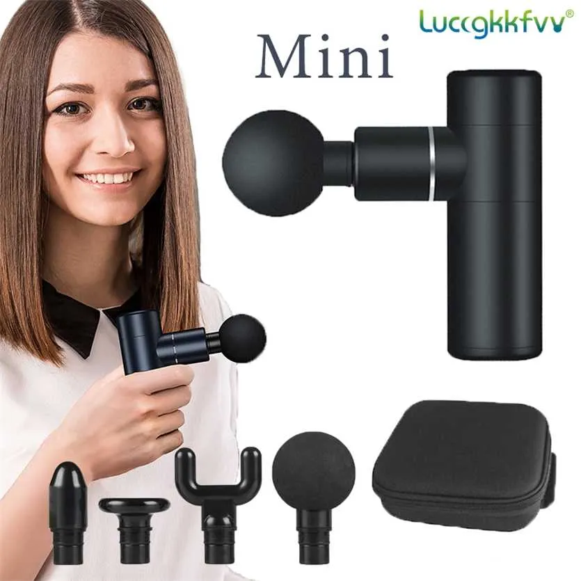 Mini Electric Muscle Massage Gun Pocket Neck r Pain Therapy for Body Relaxation Relief 220208