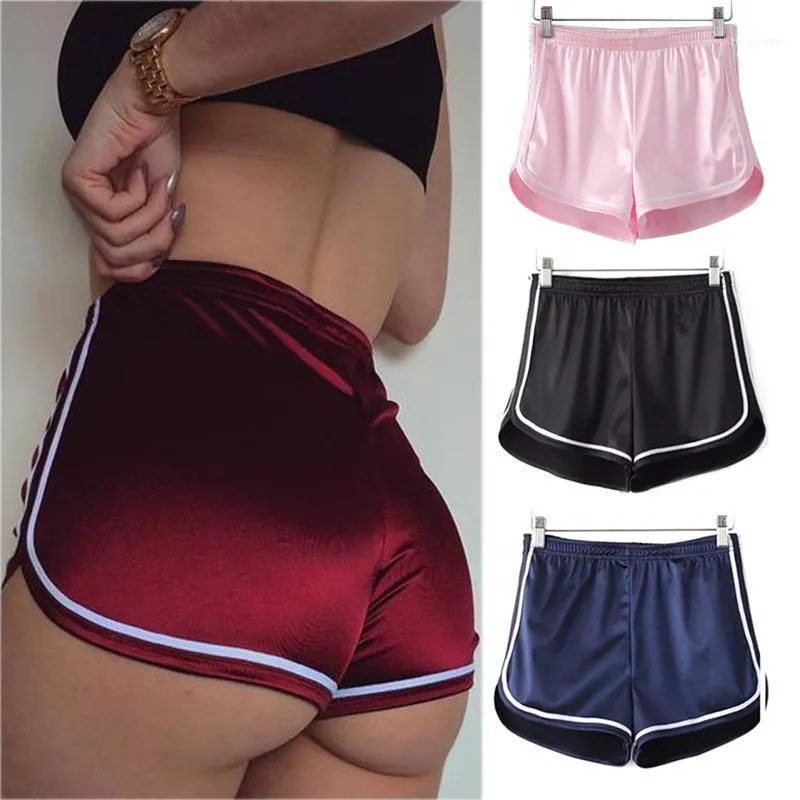 Running Shorts Summer For Women Vintage Smooth Workout Sexy Female Striped High Waist Elasticity Pants Mini
