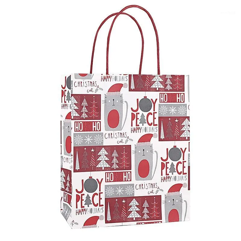 Confezione regalo 12 pezzi Sacchetti di carta natalizia Kraft Treat Candy Confezione regalo per bomboniere1