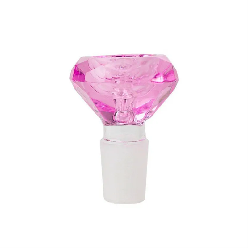 Bol à bang en verre rose en forme de hookah en forme de diamant