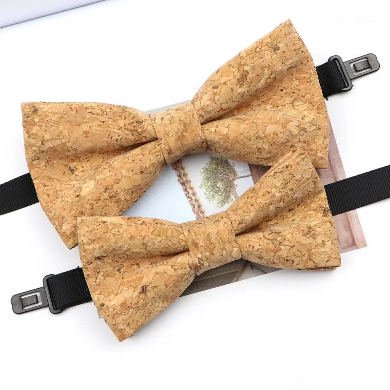 Bow Ties Fashion Cork Wood Parent-Kid Bowtie Sets Fancy Adjustable Butterfly Handmade Tie Wedding Party Neckwear Family Accessory1