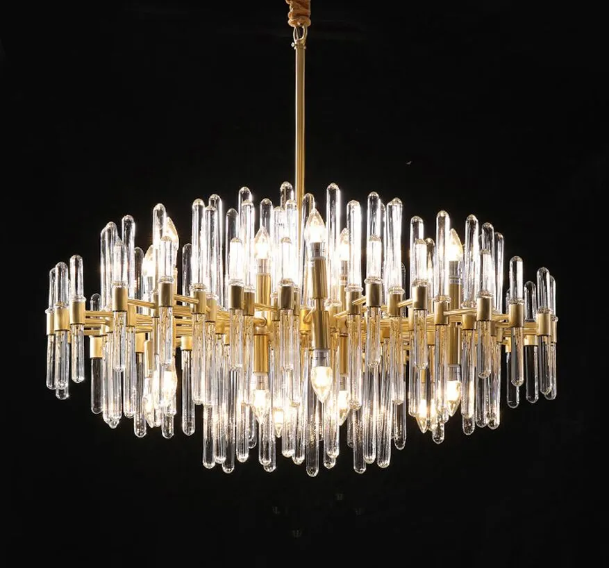 E14 LED Postmodern Crystal Crystal Gold Wisiorek Lights.Pendant Light Zawieszenie Lampen do jadalni