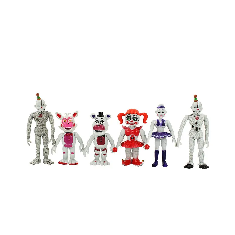 6pcs / Set Five Nights at Freddys Game Fnaf Figure Funtime Freddy Foxy Sister Action Figures Gift Toys