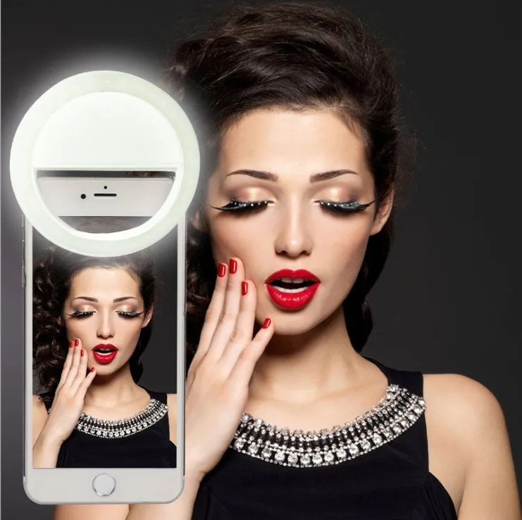LED Ring Selfie Light USB Rechargeable rings selfies Fill Light Supplementary Lighting Camera Photography AAA Battery Smart Mobile Phones