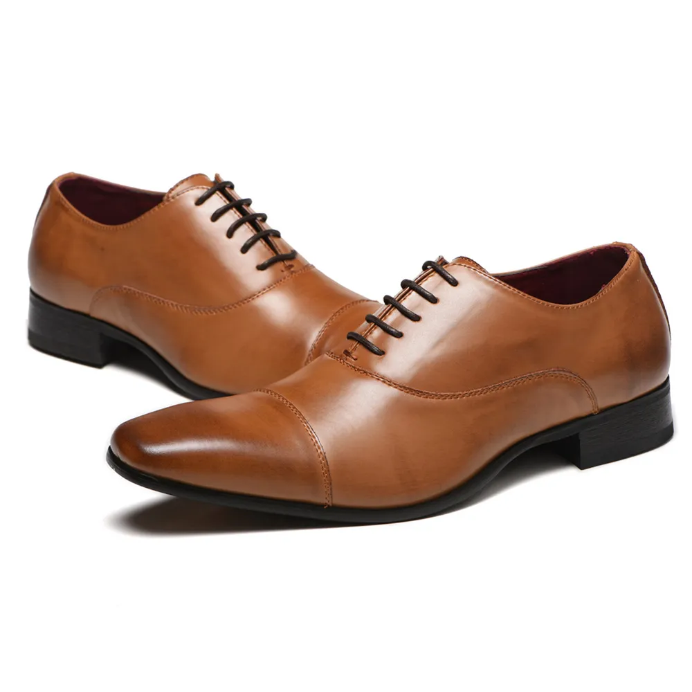 Chaussures habillées en cuir pour hommes, de haute qualité, à la mode, pour mariage, confortables et formelles, livraison directe