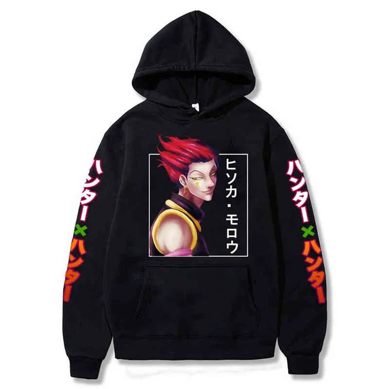 Hunter X Hunter Hoodie Anime Pirnt Hoodies Sweatshirt Hisoka Morow Fashion Pullover Streetwear Warm Tops H1227