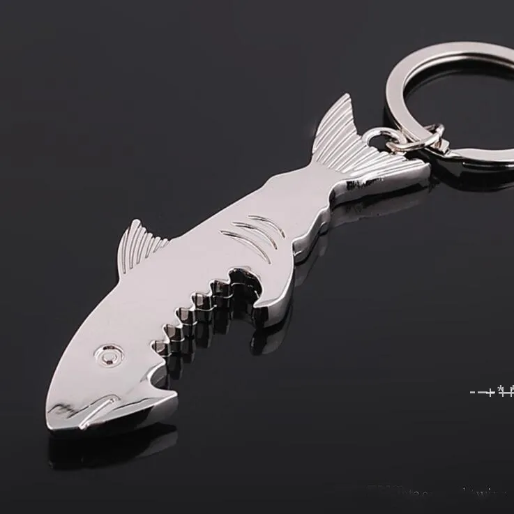 Newretro Keychain Shark Bottle ouvre-baril Outils Outils en métal porte-clés Bouteilles bouteilles portables Cuisine Cuisine Cadeware Barware RRD12867