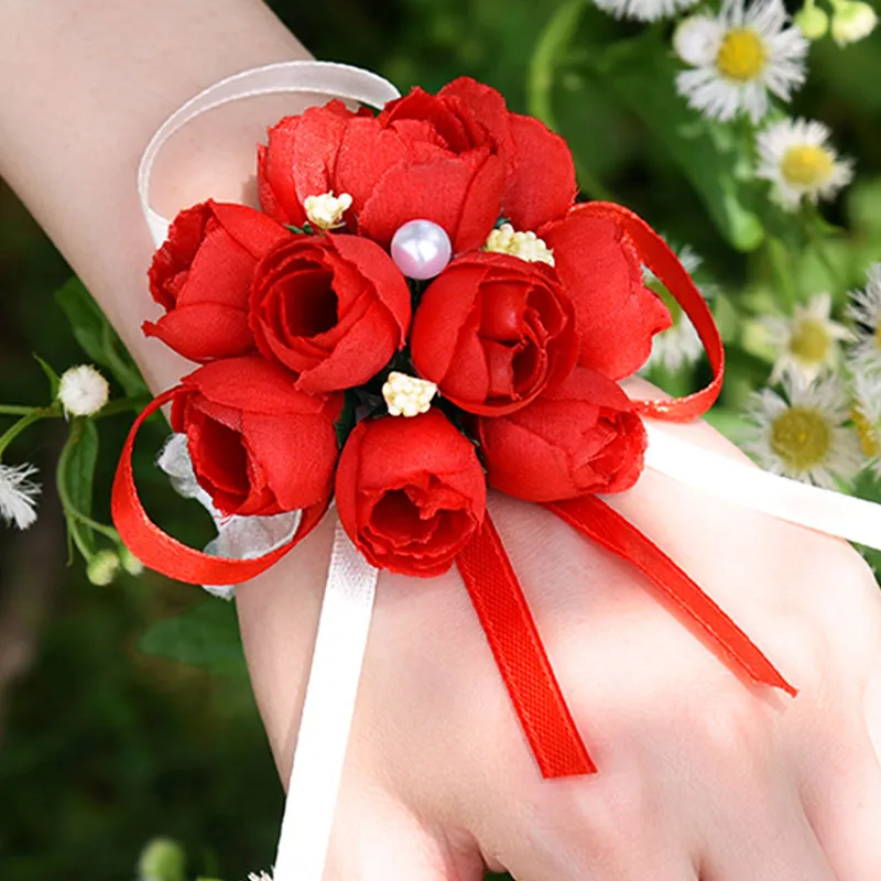 Buy NuFlySic 2PCS Rose Wrist Flower Corsage Bracelet Boutonniere Set Bridal  Corsage Bridesmaid Pearl Leaf Wrist Flower for Wedding Party Prom  Homecoming Girl Hand Flower Decoration Online at desertcartINDIA