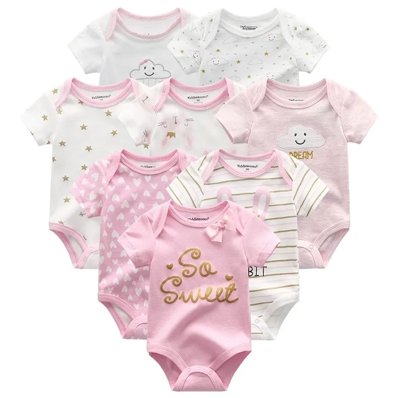 8PCS / LOT Bébé Barboteuses Coton salopette Nouveau-né vêtements Roupas de bebe garçon fille jumpsuitclothing pour enfants Salopette hiver 201127