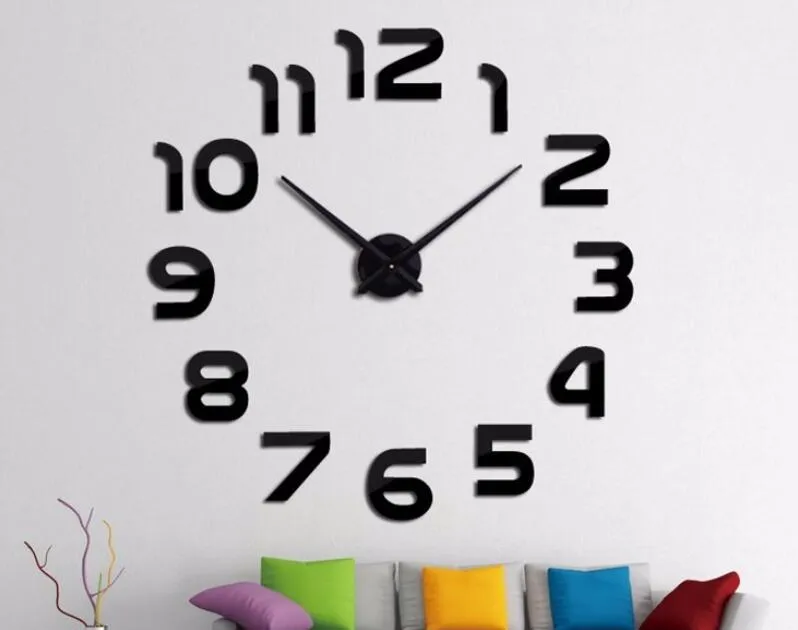Nouveau miroir acrylique bricolage mural horloge mural Stickers muraux Reloj de pared Horloge Grandes horloges de quartz décoratifs Design moderne