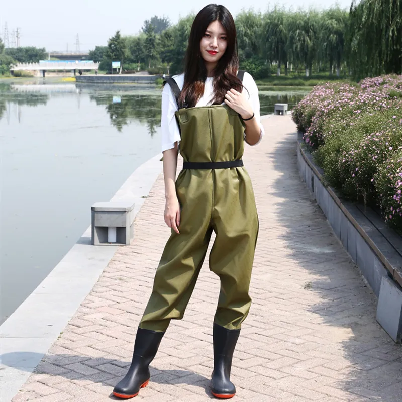 Waterproof Fishing Thickening Half Body PVC Waders Pants Non Slip Moda In  Pelle Boots Women Beach Camping Hunting Wading Jumpsuit A9251 From  Zhurongji, $62.88