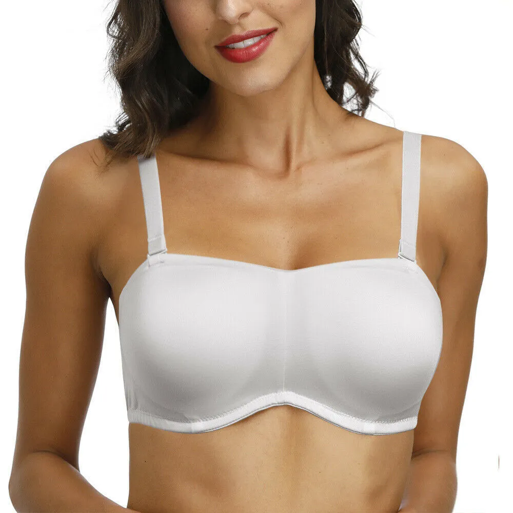 New Ladies Sexy Strapless Bras Women Bra Adjusted Convertible Straps A B C  D DD DDD E F G Cups 32 34 36 38 40 42 44 48 Size LJ200822 From Luo03,  $13.86