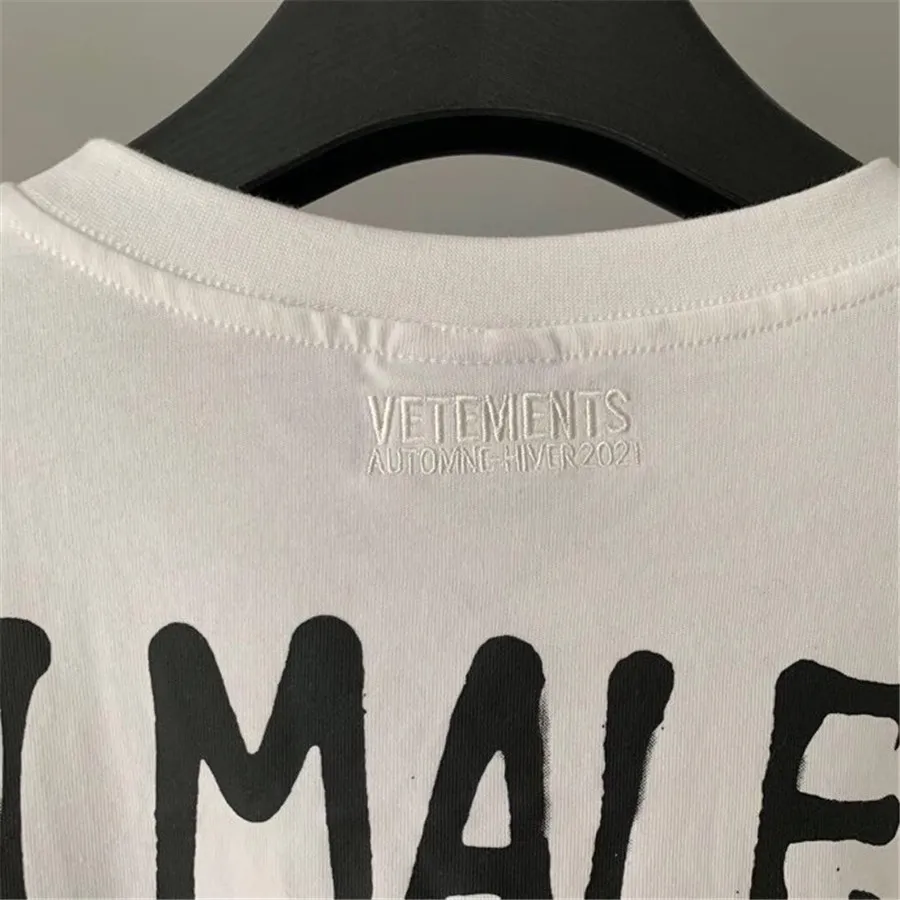 ホワイト VETEMENTS ティックパーソン Tシャツ男性女性男性女性 