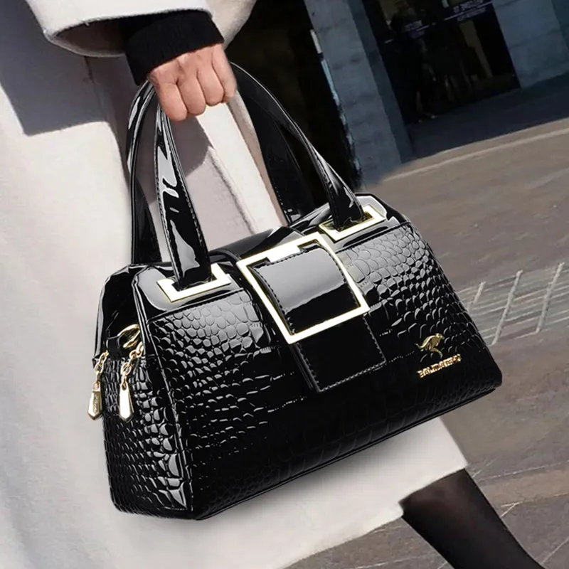 Bolsa de mão de marca de luxo para mulheres 2023 nova estampa de crocodilo bolsas de ombro de couro casual bolsa bolsa bolsos