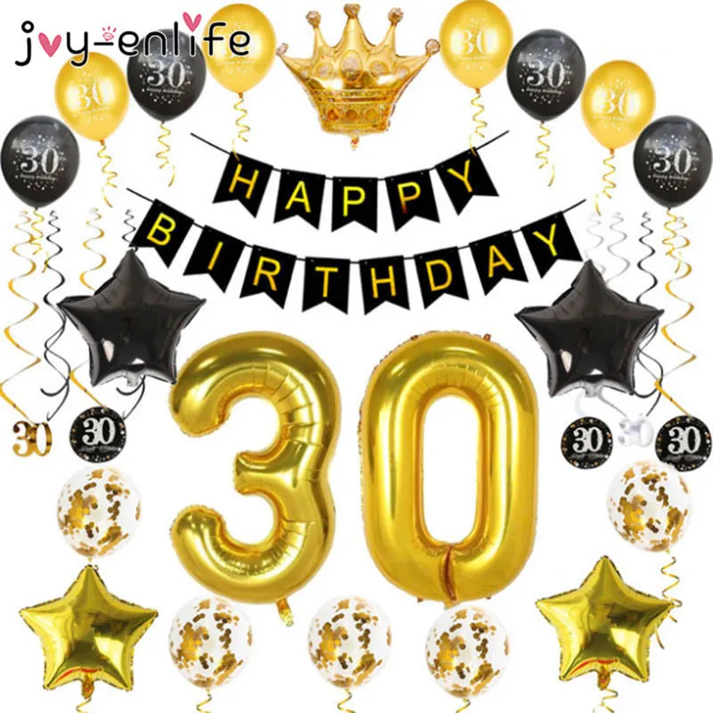 30 Decorazioni Feste Di Compleanno Adulti 30 40 50 60 Anni Decor Buon  Compleanno Banner Numero Palloncino Globos 50 Anniversario Di Matrimonio  201023 Da 16,03 €