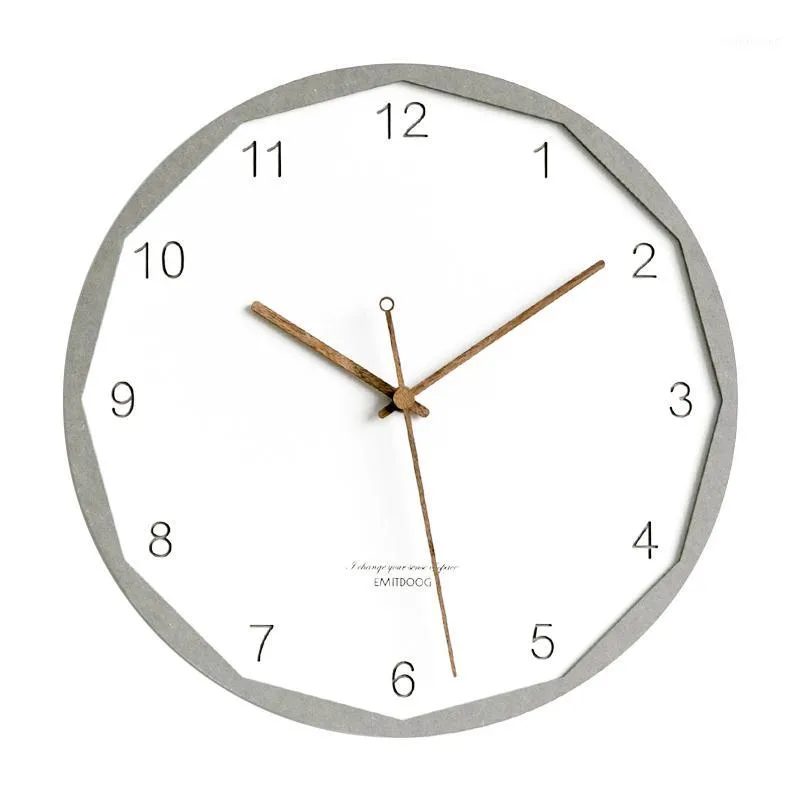 Relógios de parede nórdicos relógio silencioso design moderno relógio simples relógio branco redonda sala de estar horloge home yy60wc1