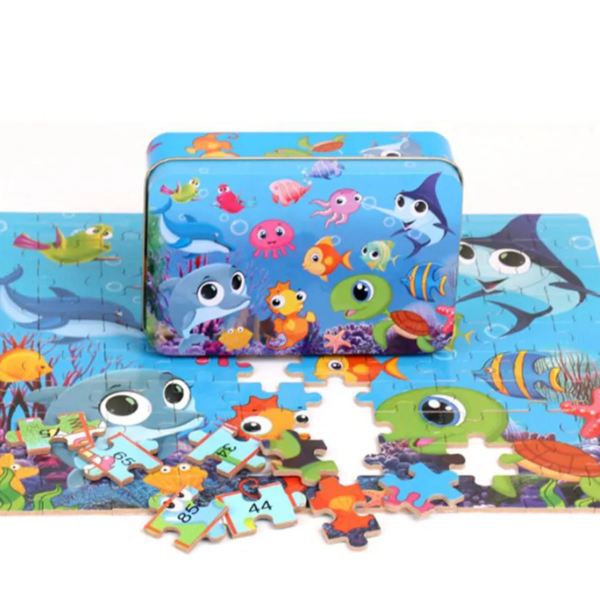 Wooden Stitch Cartoon Jigsaw Puzzle Set For Kids Educational