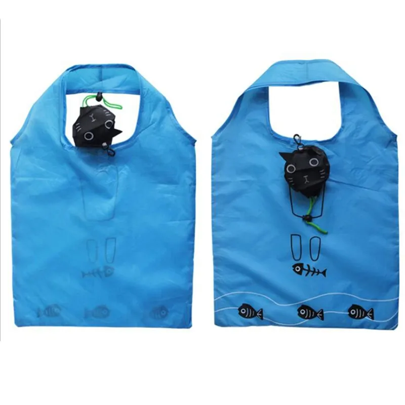Nouveaux Animaux Mignon Cat Épicerie pliable pliable Eco réutilisable Sacs à provisions cartoon Eco Tote sac portable sac à bandoulière