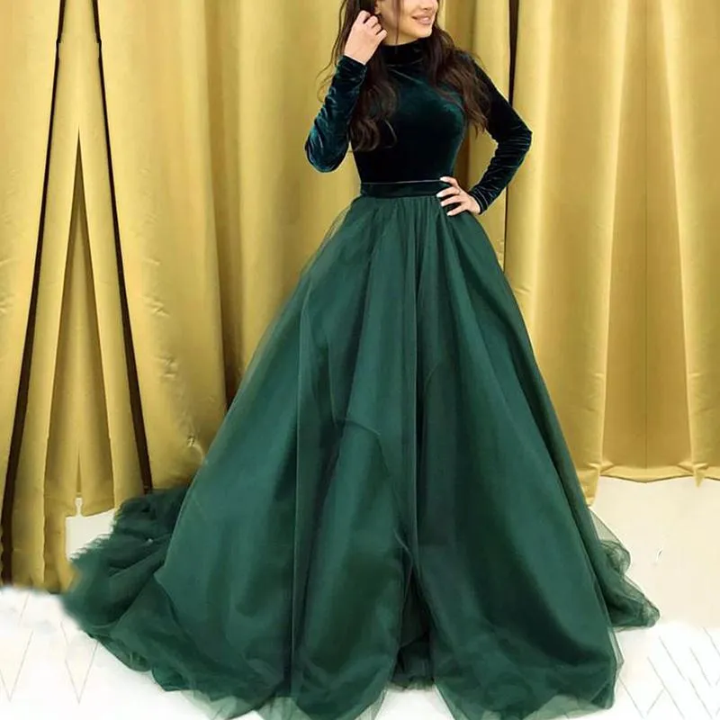 white christmas dresses Dark Green Empire Waist Dress main image 0
