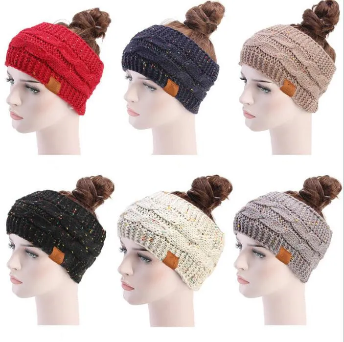 Knitted Crochet Headband Women Winter Sports Hairband Turban Yoga Head Band Ear Muffs Cap Headbands Party Favor 6 colors Z7