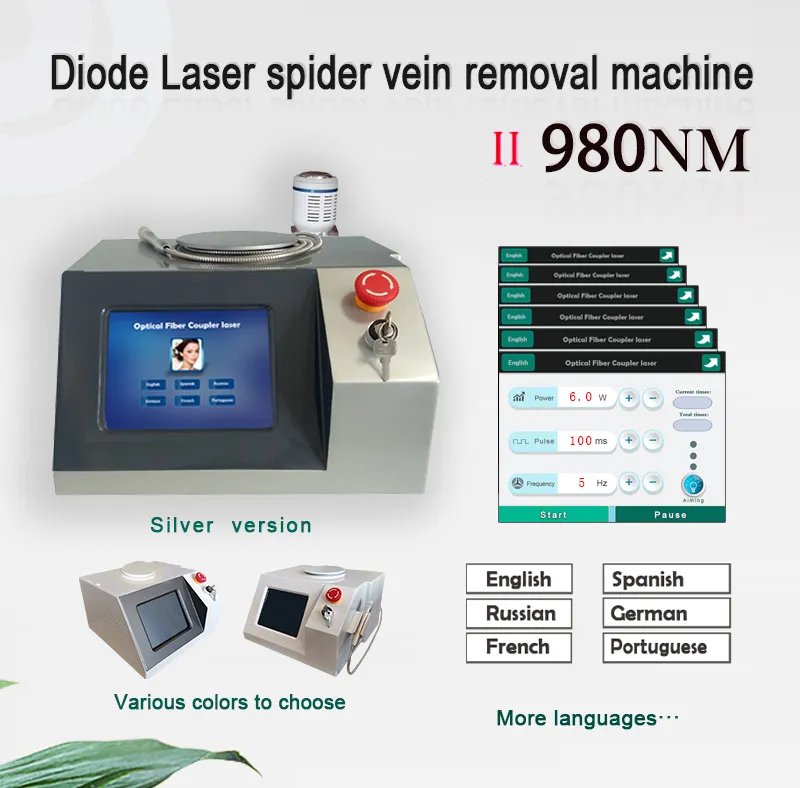 Salon 30W treatment for spider veins diode laser 980nm vascular removal treatment varicose vein machine