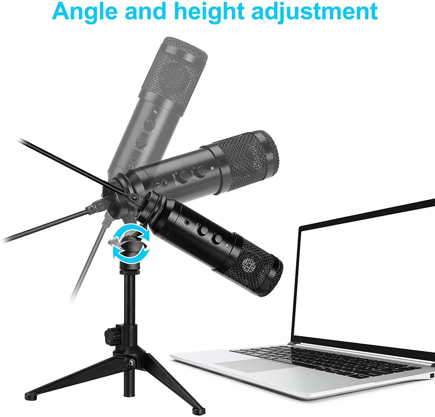 コンピューター用のUSBマイク、Nasumデスクトップポッドキャストマイク