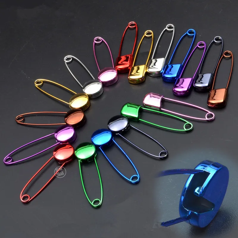 50pcs Mixed Color Baby Safety Pins Round Head/Square Head Stainless Steel Needles Safety Pin Brooch Sewing Knitting accessories