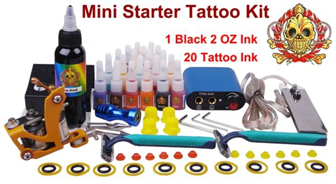 Mini Starter Tattoo Kit Complete Tattoo Tool Equipment Body Art High Quality Tattoo Ink 1