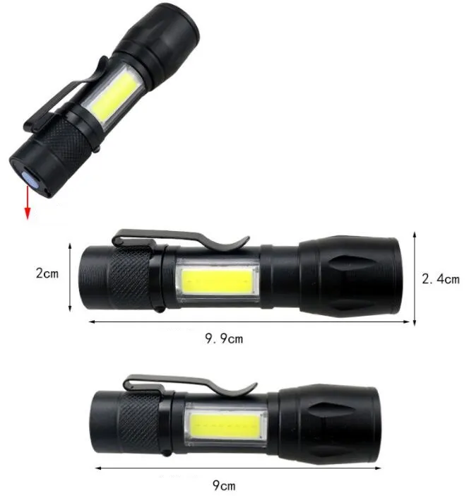 Mini Lampes De Poche LED Portables Lampe COB Rechargeable USB Torche De Camping Puissante Avec Batterie Intégrée Du 2,15 € | DHgate