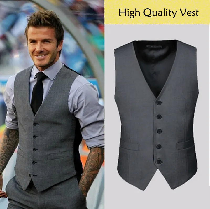 Nova Chegada Vestidos Coletes para Homens Slim Fit Mens Terno Vest Colete Masculino Gilet Homme Casual Sem Mangas Formal Business Jacket 201106