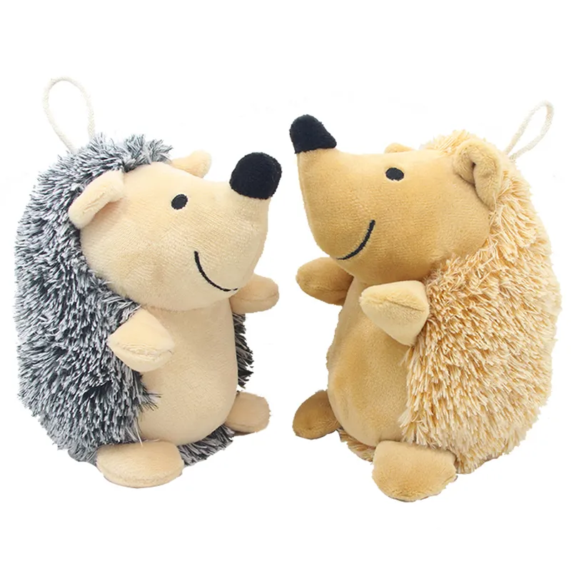 Squeak Plush Dog Toys Hedgehog Shaped Intreactive Training Stuffed Dog Chew Toys For Puppies and Small Pets JK2012XB