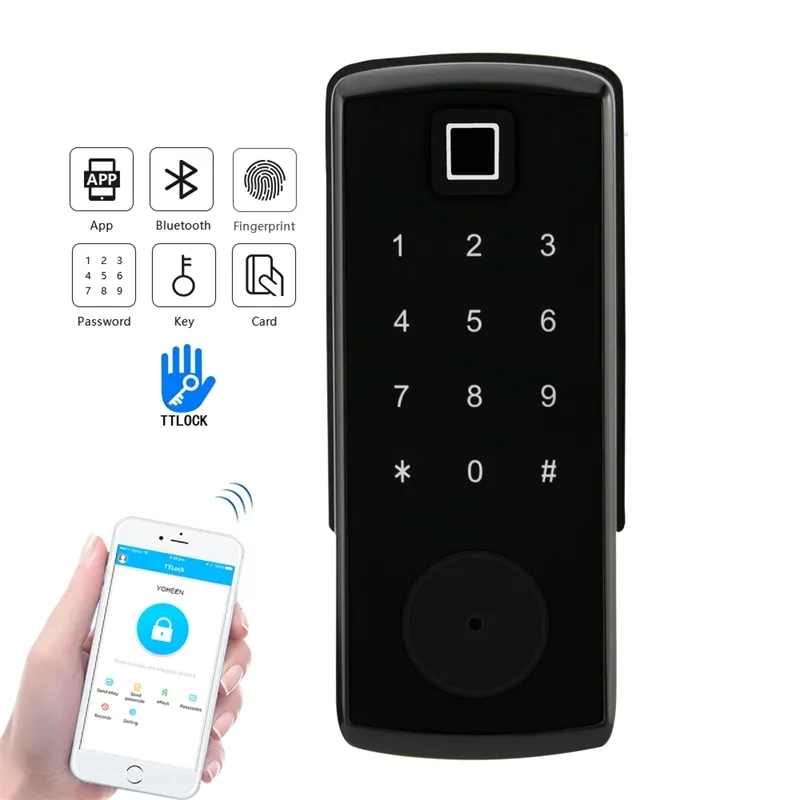 Умный отпечаток пальцев Bluetooth WiFi управляемый DetAdbolt Digital дверной замок с помощью приложения TTLock 201013