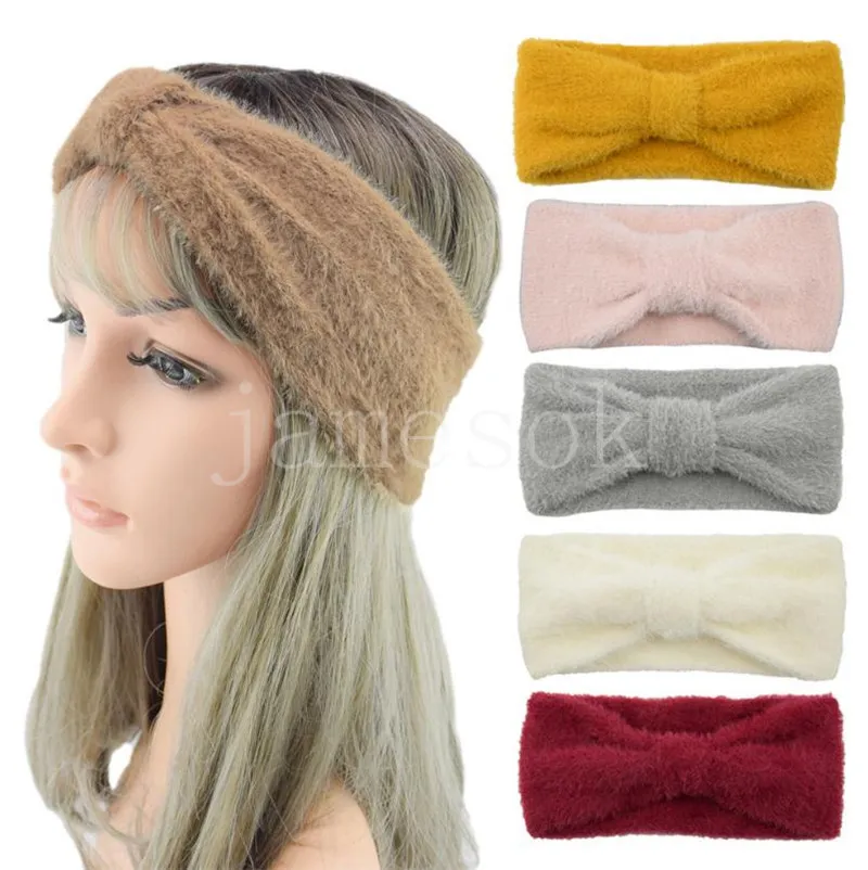 7 color Winter keep warm knitting headband women's woolen yarn hair band outdoors sports hairband Yoga Head Band Party Favor DB258