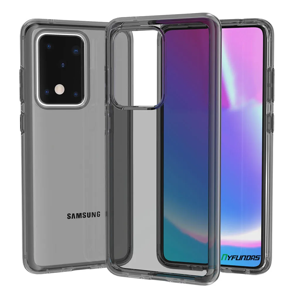 Custodie per telefoni trasparenti con armatura spessa ibrida per Samsung Galaxy S20 Ultra Plus Accessori per cover protettive rigide antiurto di marca di lusso