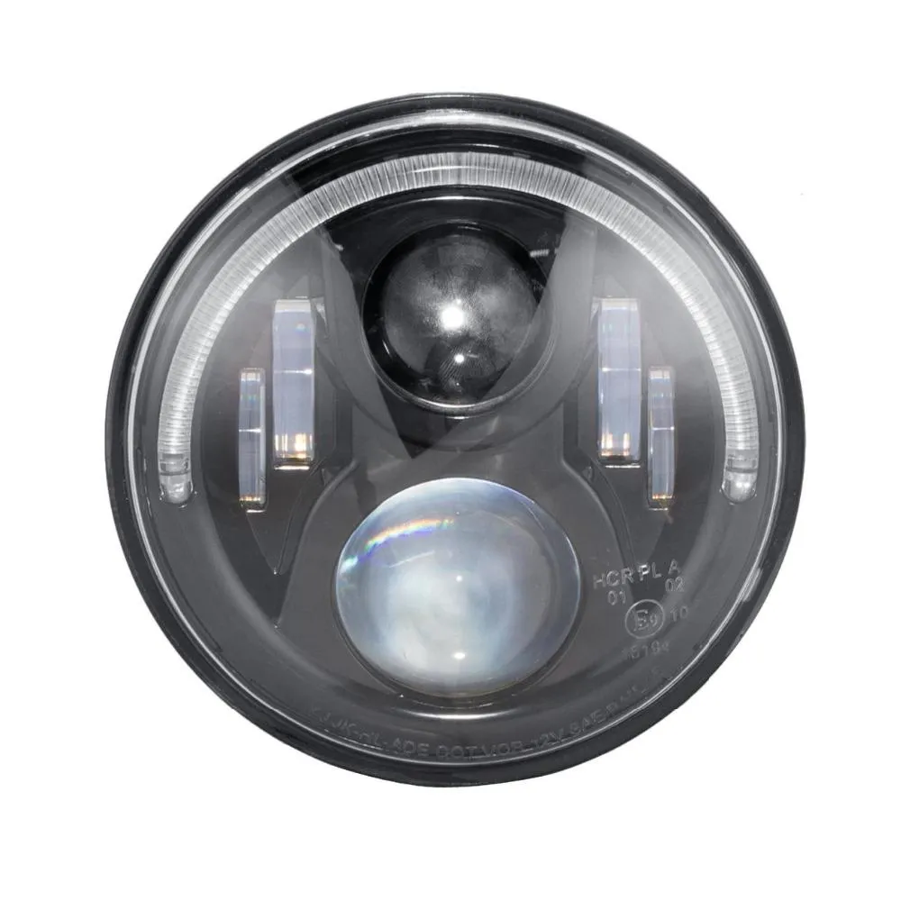 7 Zoll 36 W runder LED-Projektorscheinwerfer mit Halo-Ring Angel Eye Hi-Lo-Beam H4 Canbus-Kabelbaum 12 V/24 V für Touring Softail