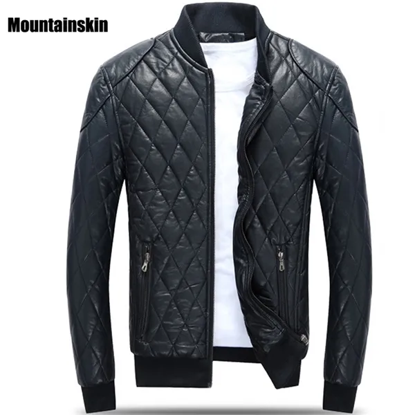 Inverno Novo Men's Pu Jaqueta Stand Colarinho Grosso Quente Roupas Slim Seíbe Masculino Parkas Moda Motocicleta Casacos de Couro SA134 C1120