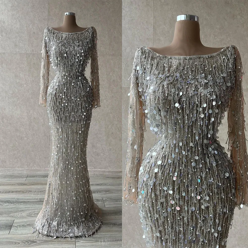 Champagne Mermaid Evening Dress 2024 Long Formal Prom Gowns main image 1