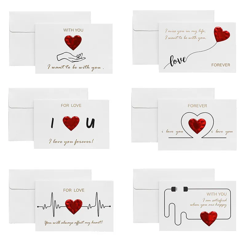 Risparmia alla grande su Biglietto D'auguri Di San Valentino Lettere  Stampate A Cuore Biglietti D'auguri Abbronzanti Con Busta Anniversario Di 