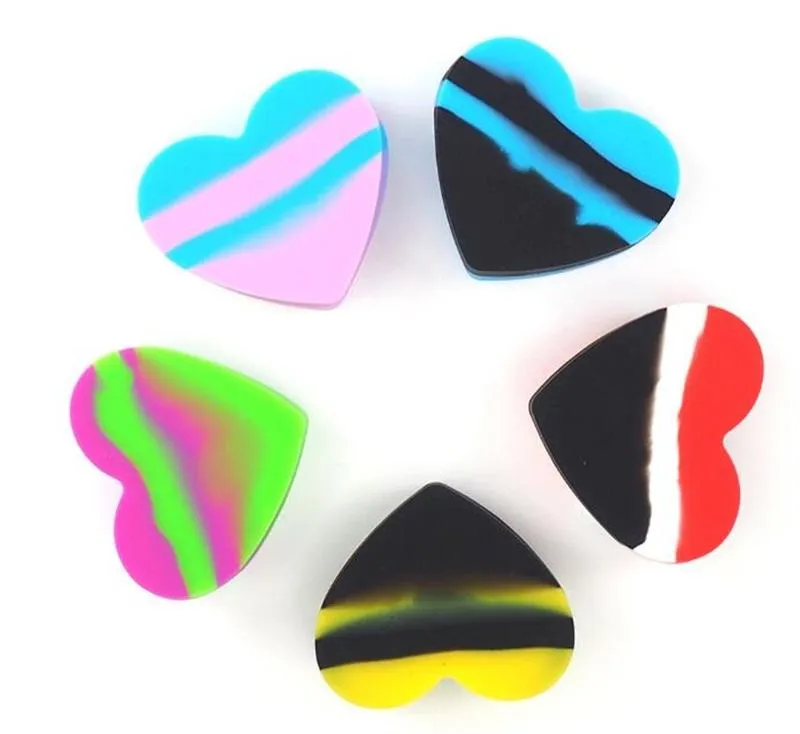 Silicone Dab Containers 17Ml Heart Shaped Make Up Storage Box Essential Oil Tank Case New Arrival