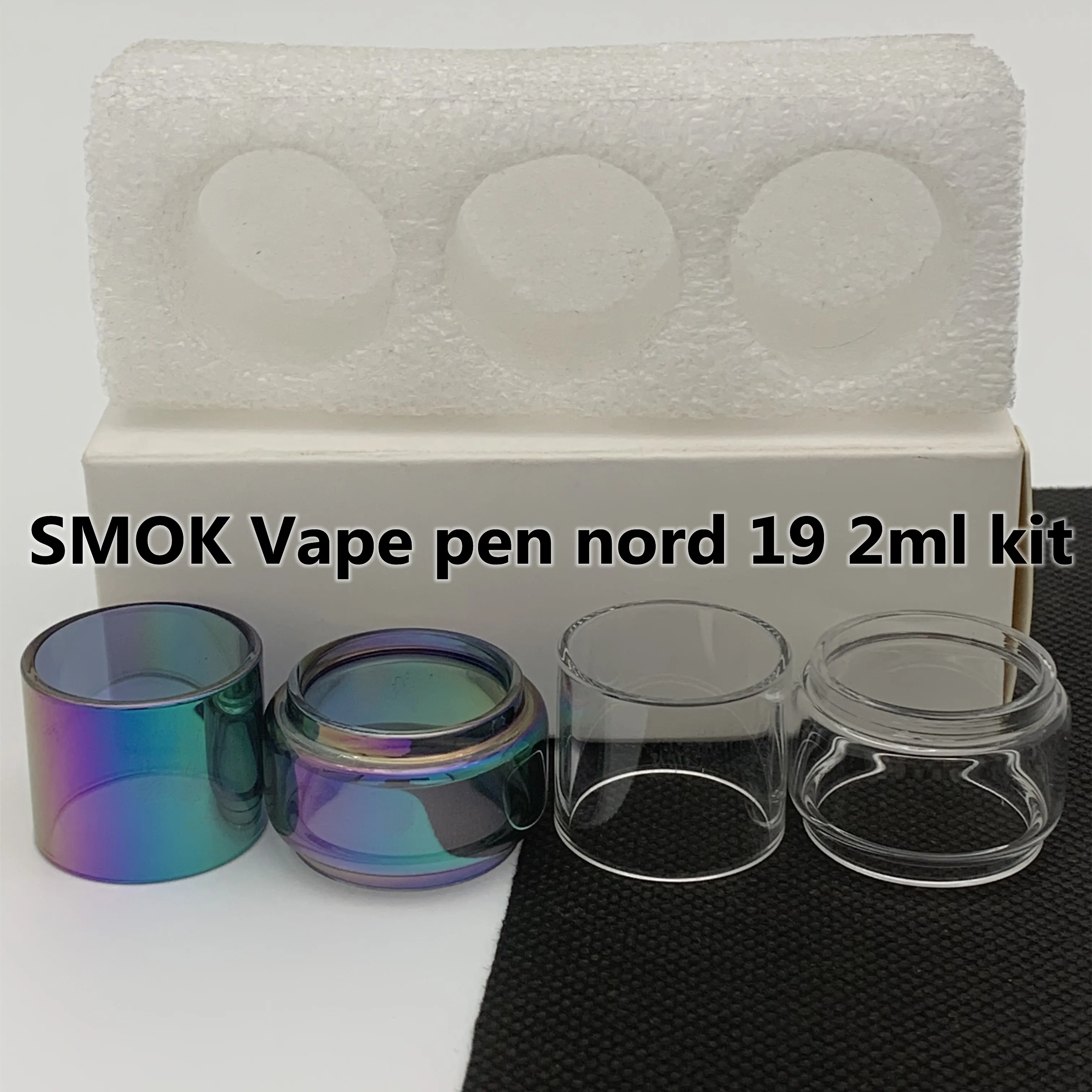 SMOK Vape pen nord 19 2ml kit påse Normal Bulb Tube 4ml Clear Rainbow Ersättningsglas Tube Bubble Fatboy 3st/kartong Retail Package
