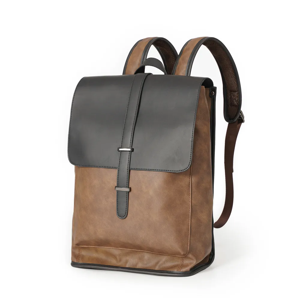 Mens tan leather clearance backpack