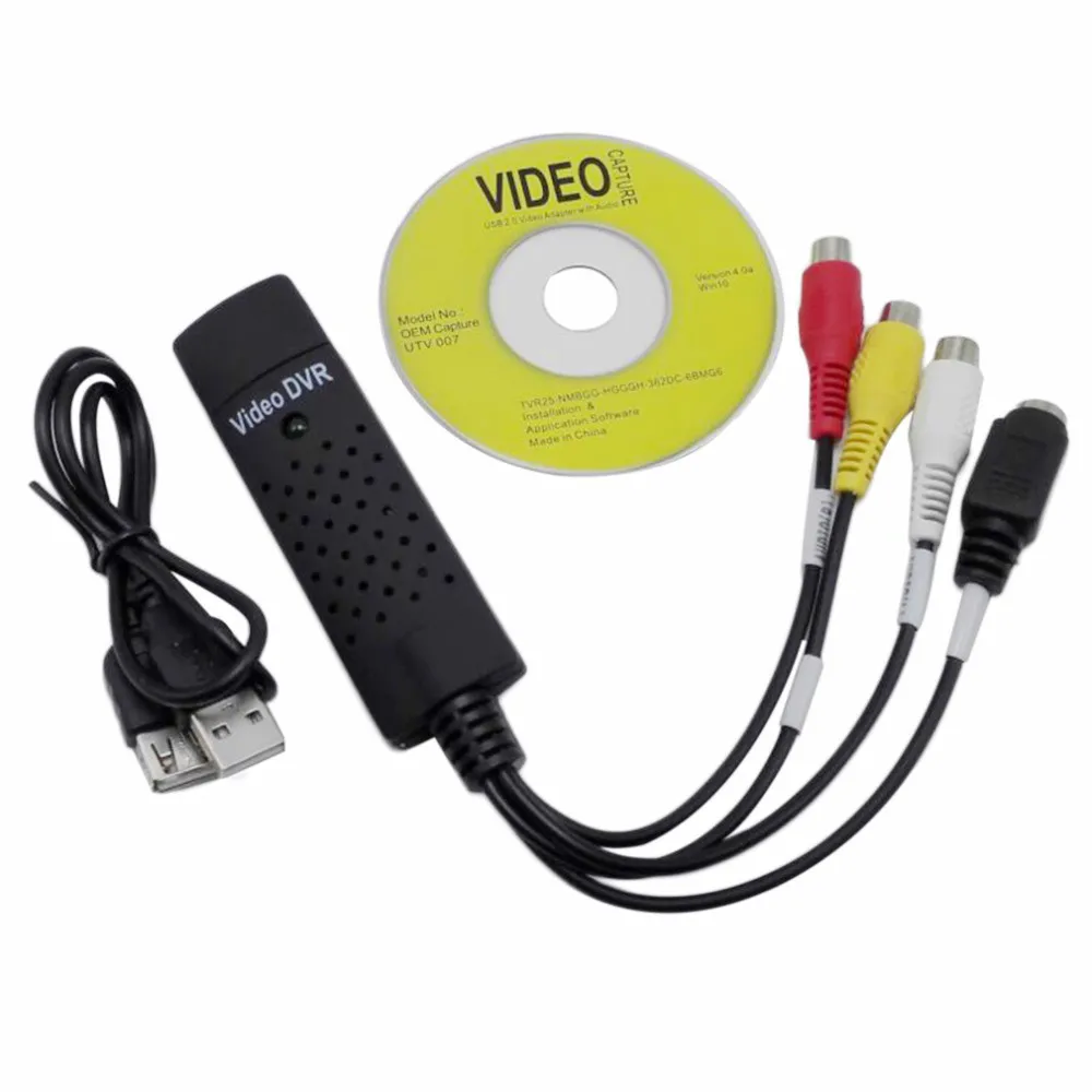 Scheda di acquisizione video USB 2.0 Easycap Convertitore audio video Easy Cap TV DVD VHS Supporto adattatore DVR Win10 Finestra 2000 XP Vista Win7