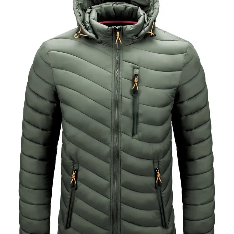 Chapeau Amovible Hiver Parka Hommes Coupe-Vent Épais Chaud Coupe-Vent Manteaux Mâle Militaire À Capuche Vestes Hommes Pardessus Zipper Poche 201201