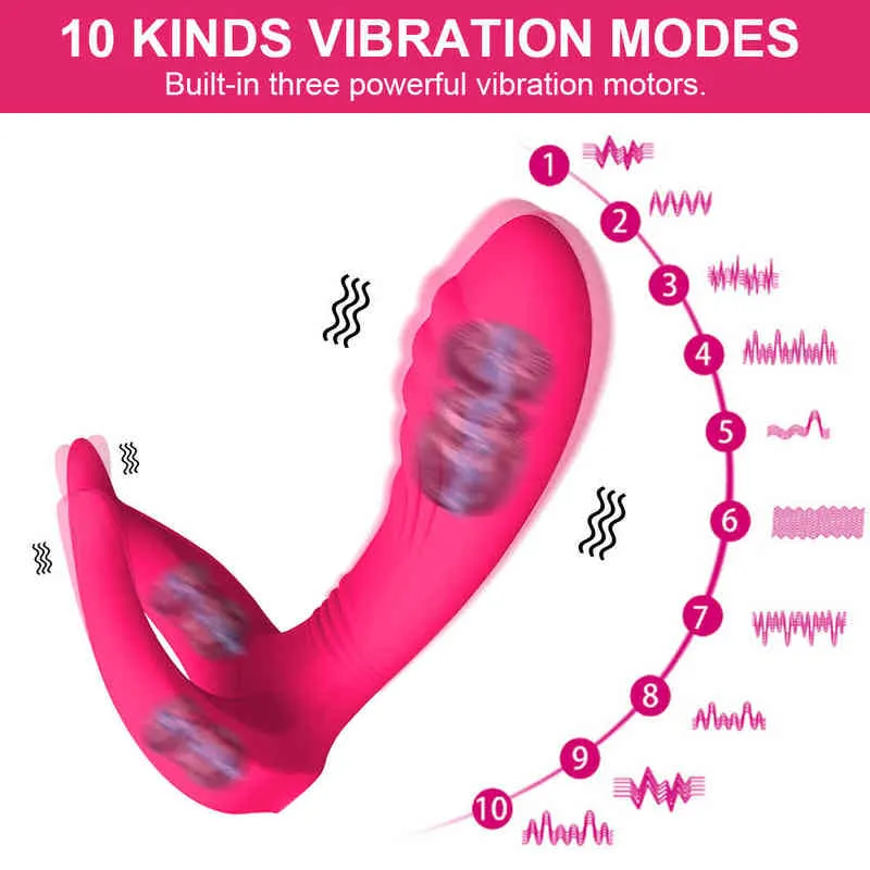 Nxy vibratorer fjärrkontroll för kvinnor dubbel penetration trådlös kvinnlig g spot klitor stimulatorvaror vuxna par 0407