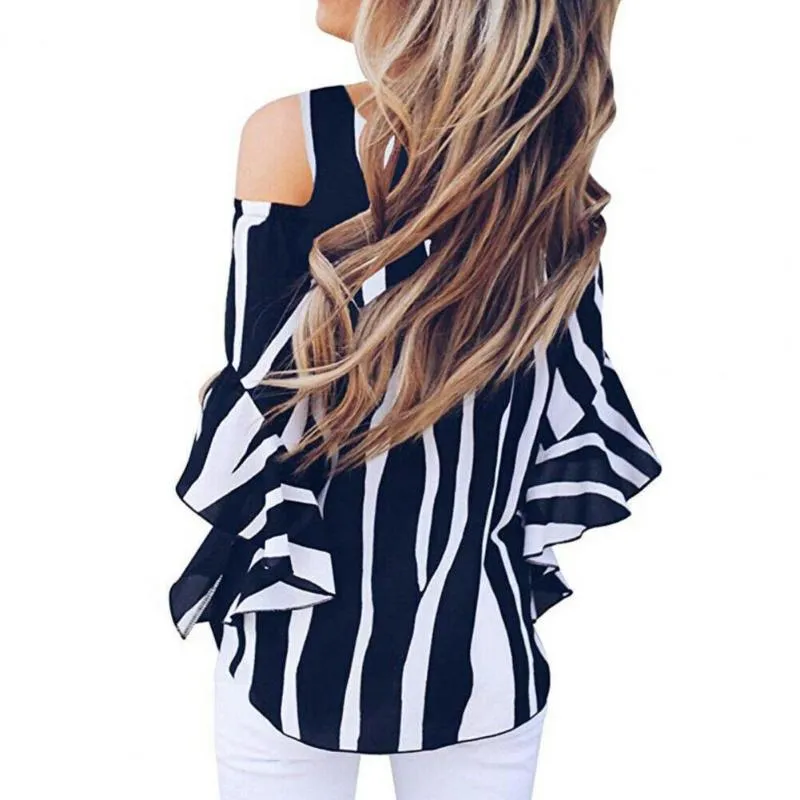 Open Shoulder Bowknot Three-Quarter Sleeve Blouses Open Shoulder Bowknot Three-Quarter Sleeve Blouses