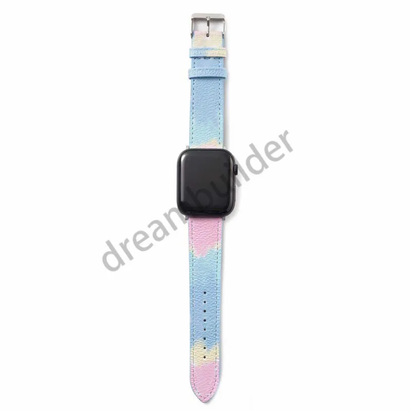 L fashion Watchbands for iPhone Watch Band 42mm 38mm 40mm 44mm iwatch 3 4 5 bands Leather Strap Bracelet Stripes drop shipping