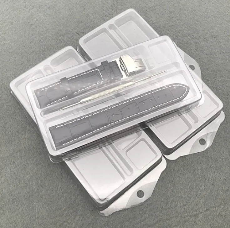 Rensa transparent plastklockband Förpackning Box Watch Rem Förvaringslåda Presentförpackning