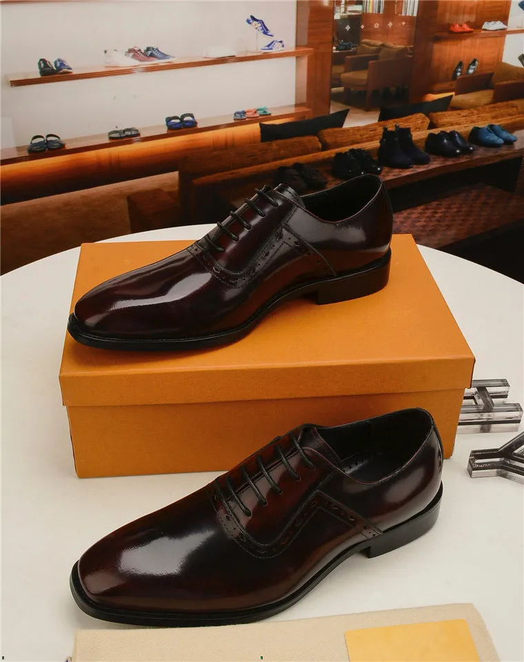 Classic Business Men`s Dress Shoe Fashion Elegant Formal Wedding Shoes Designer Men Slip on Office Oxford Shoes for Men Luxury Men Shoes