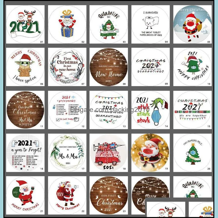 Decorazioni natalizie Forniture per feste festive Giardino domestico 153 Design Stampa Ciondolo in ceramica Decorazione creativa Ornamenti Design bifacciale
